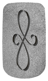 DAROYAL 601 BK SH SL Black Scroll Shimmer Silver Background